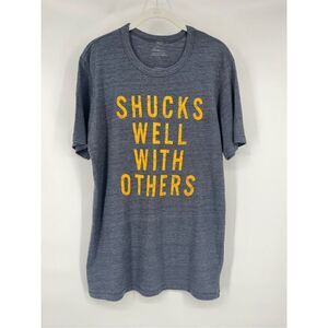 CRU Oyster Bar Nantucket Shucks Well With Others ShortSleeve Tee Men Size Large